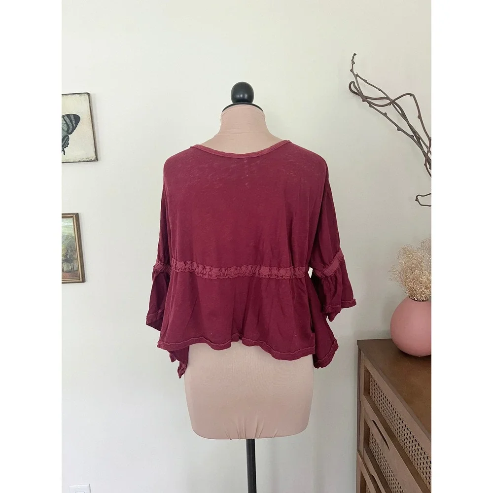 Free People Ruffle Sand Storm Blouse
